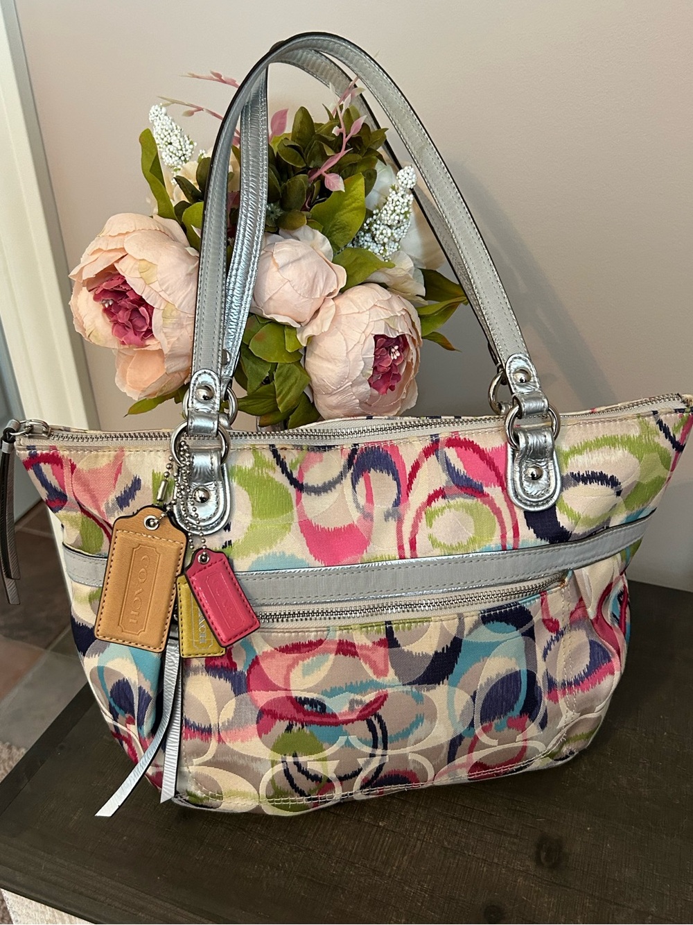 Coach Poppy Ikat Signature C Shoulder Bag